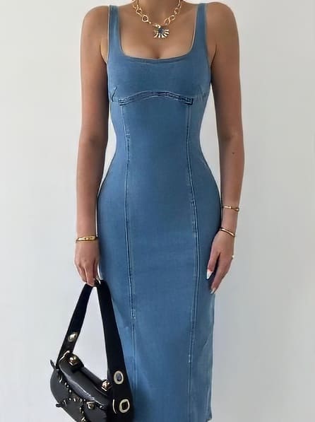 Denim Dress - Bluora