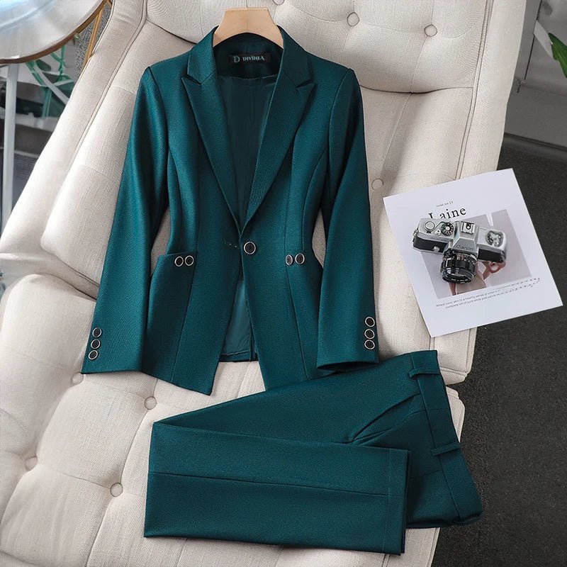 Elegant blazer & pant set - outfithaven