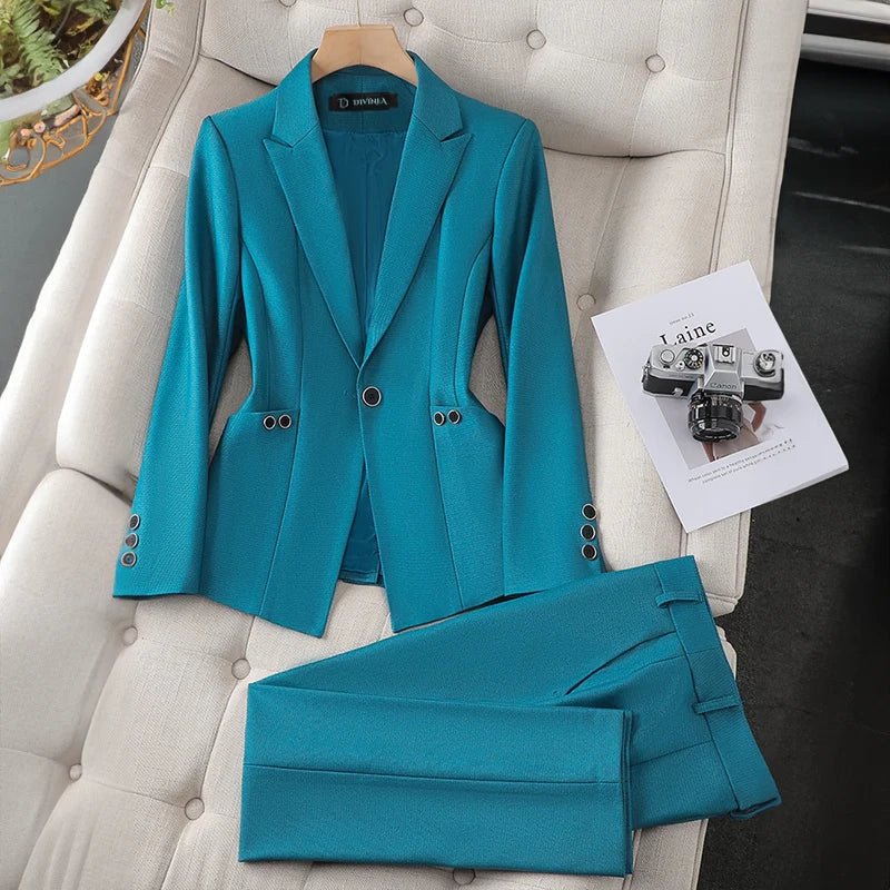 Elegant blazer & pant set - outfithaven