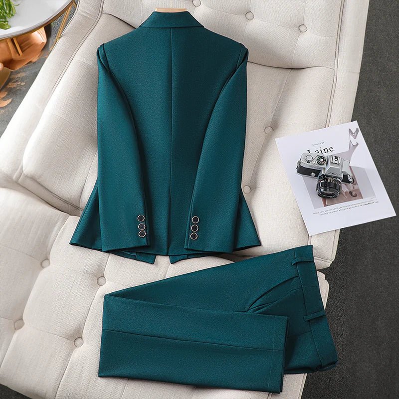 Elegant blazer & pant set - outfithaven