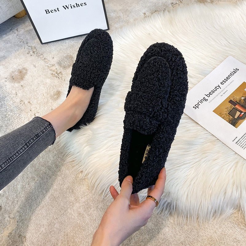 Plush moccasins with non-slip sole - outfithaven