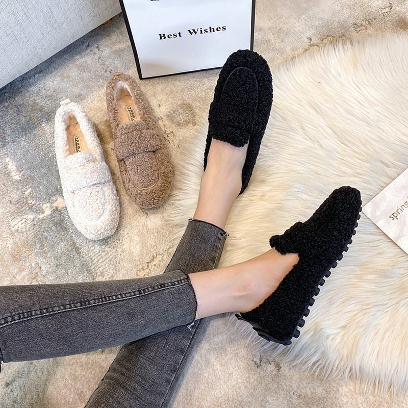 Plush moccasins with non-slip sole - outfithaven