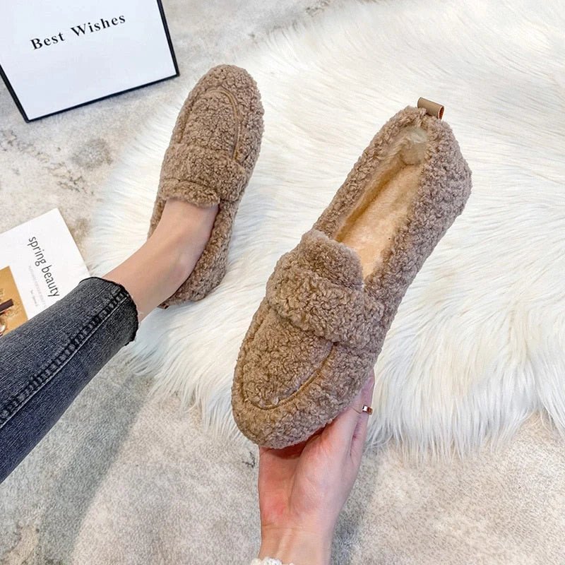 Plush moccasins with non-slip sole - outfithaven